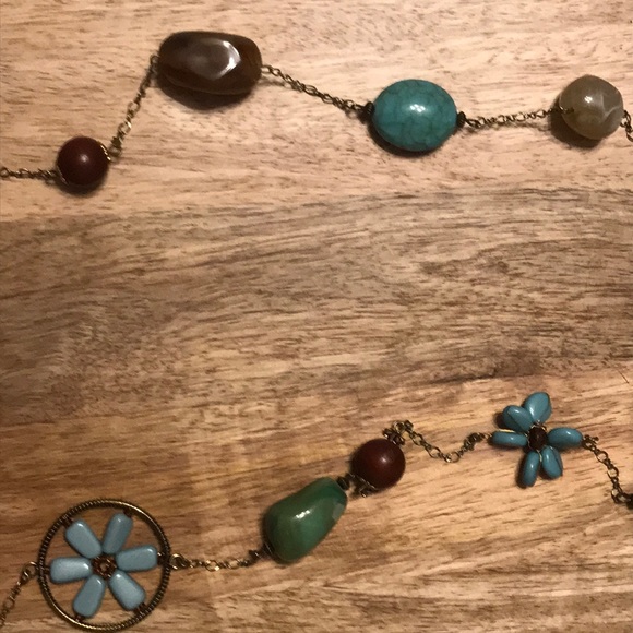 Boho Chic Bead and Stone Necklace - Picture 3 of 4